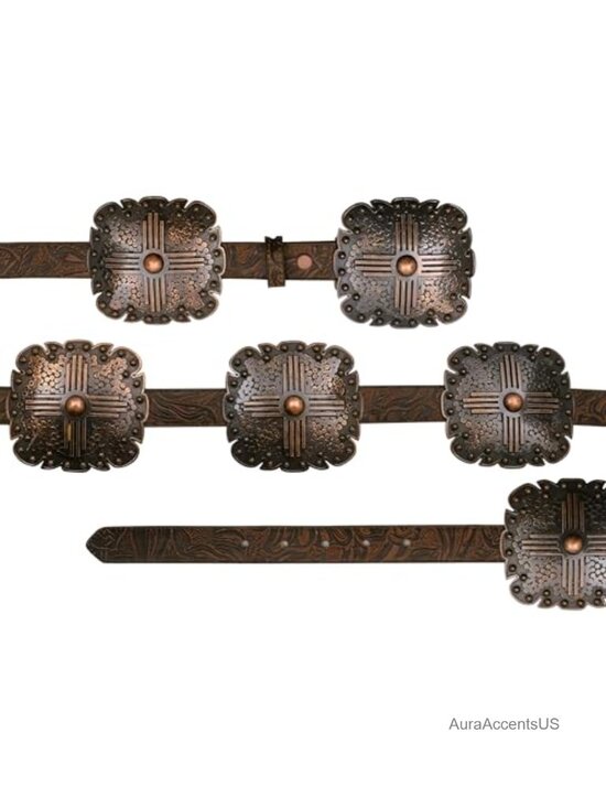Genuine Leather Floral Embossed Western Belt with Removable Buckle main image 4